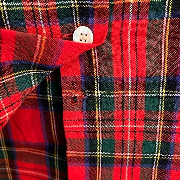 1960s Game and Lake Red Loop Button Up Shirt Buffalo Plaid 100% Wool - Picture 17 of 17